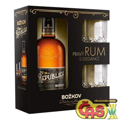 Rum Republica Exclusive 0.5l + 2x sklo dárkové balení